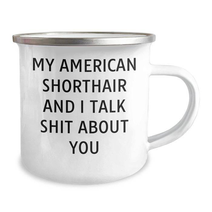 American Shorthair Cat Gifts, Funny Quote Camping Mug for Dad, Gifts from Family for Men on Father's Day - Image 2