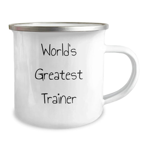 Funny Trainer Gifts from Friends and Family - World's Greatest Trainer Camping Mug for Mother's Day, 12 oz Stainless Steel with Enamel Finish - Image 2