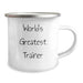 Funny Trainer Gifts from Friends and Family - World's Greatest Trainer Camping Mug for Mother's Day, 12 oz Stainless Steel with Enamel Finish - Image 2