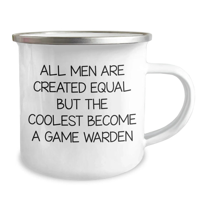 Game Warden Gifts from Friends to Men, Inspirational Camping Mug for Graduation, 'All Men Are Created Equal But The Coolest Become A Game Warden' - Image 2