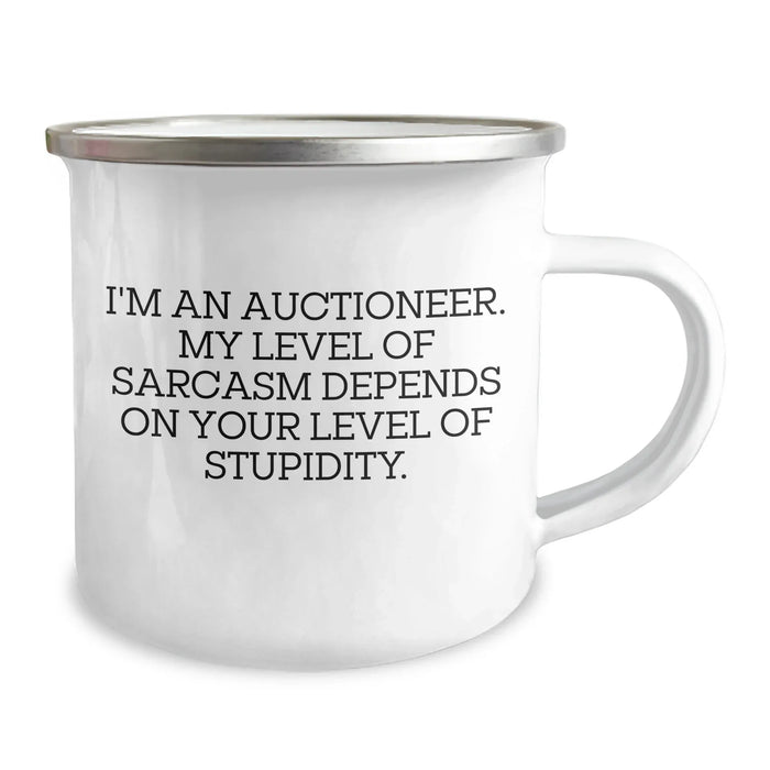Funny Auctioneer Gifts, I'm An Auctioneer's Wife's Gift for His Graduation, Camping Mug for Men or Women - Image 2