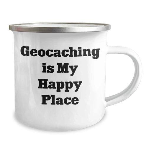 Geocaching Gifts for Men and Women, 'Geocaching Is My Happy Place' Funny Camping Mug for Graduation, Unique Gifts from Friends, Coworkers, and Family - Image 2