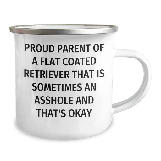 Flat Coated Retriever Dog Gifts, Funny Camping Mug for Proud Parents, Gifts from Friends for Graduation - 12 oz Stainless Steel - Image 2