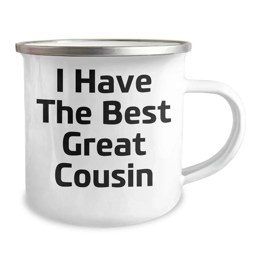 Cousin Gifts from Men - Funny Graduation Unique Gifts for Cousin - I Have The Best Great Cousin Quote Camping Mug, 12 oz Stainless Steel with Enamel Finish - Image 2