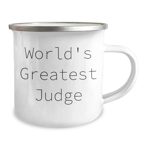 Funny Judge Gifts for Him, World's Greatest Judge Camping Mug, 12 oz Stainless Steel with Enamel Finish, Perfect for Graduation, Gifts from Friends or Family, 'The Best Judge Ever' - Image 2