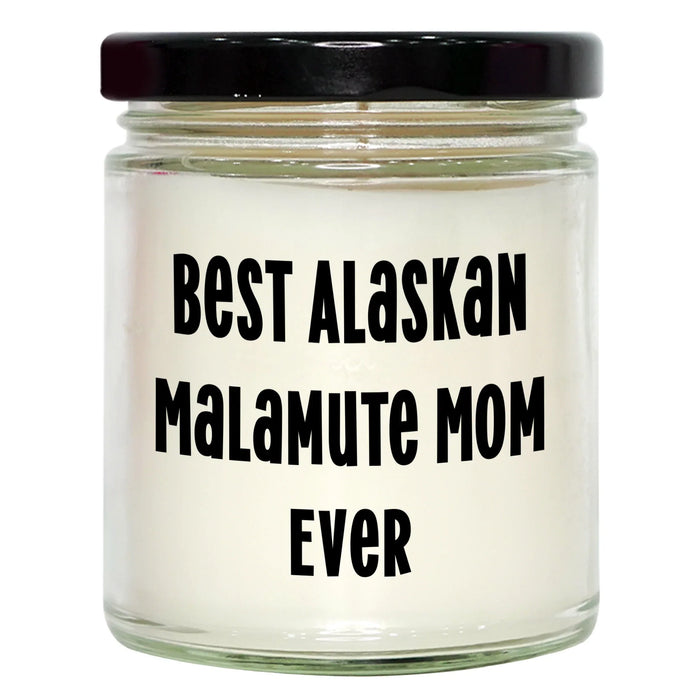 Gifts for Alaskan Malamute Dog Lovers, Best Alaskan Malamute Mom Ever Gifts, 9oz Vanilla Soy Candle, Special Alaskan Malamute Dog Mom Funny Gifts, Father's Day Unique Gifts from Kids - Image 1