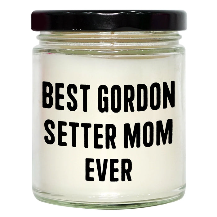 Gordon Setter Mom Ever, 9oz Vanilla Soy Candle for Father's Day Unique Gifts from Friends to Family - Image 1
