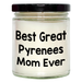 Best Great Pyrenees Mom Ever: Funny 9oz Vanilla Soy Candle Gifts for Great Pyrenees Dog Lovers on Father's Day Unique Gifts from Daughter or Son - Image 1
