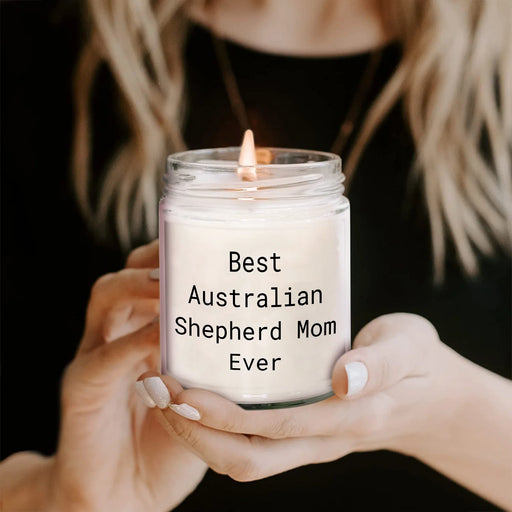 Funny Australian Shepherd Mom Ever Gift for Dad Father's Day 9oz Vanilla Soy Candle - Image 2