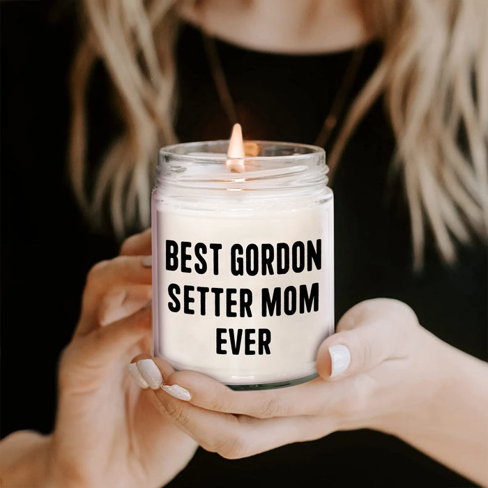Gordon Setter Mom Ever, 9oz Vanilla Soy Candle for Father's Day Unique Gifts from Friends to Family - Image 2