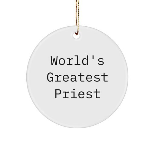 World's Greatest Priest Gifts for Him Circle Ornament, Funny Christmas Decorations from Men, Perfect for Priest's Home or Office - Image 1