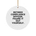 Compliance Officer Circle Ornament - Retired Compliance Officer Figure It Out Yourself - White Circle Ornament Gifts for Compliance Officers, Men, Coworkers, and Friends - Image 1