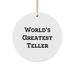 World's Greatest Teller Christmas Circle Ornament Gifts from Friends and Family - Image 1