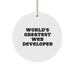 Funny Web Developer Gifts from Men, Gifts for Web Developers, Circle Ornament Quote 'World's Greatest', Christmas Unique Gifts - Image 1