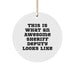 Funny Sheriff Deputy Gifts, 'This Is What An Awesome Sheriff Deputy Looks Like' Circle Ornament for Men, Women, Friends, Coworkers, Family, Christmas Unique Gifts from Men, Women, Family - Image 1