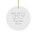 Civil Engineer Gifts from Friends to Friends - Keep Calm Or I Will Use My Civil Engineer Voice - Christmas Circle Ornament for Men or Women - Image 1