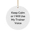 Funny Trainer Gifts from Men to Friends - Keep Calm Or I Will Use My Trainer Voice Circle Ornament for Christmas - Image 1