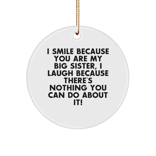 Big Sister Circle Ornament, Funny Quote Gifts from Family for Big Sister, Christmas Unique Gifts - Image 1