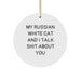Funny Russian White Cat Circle Ornament Gifts from Friends for Russian White Cat Lovers on Christmas - Image 1