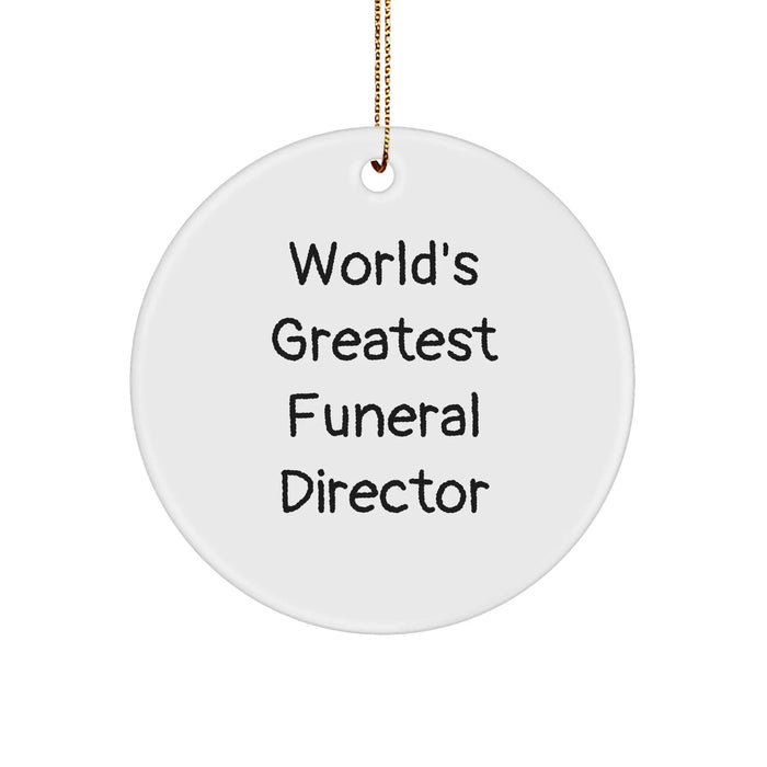 Funny 'World's Greatest' Funeral Director Gifts for Men, Women, Family, or Friends - Christmas Circle Ornament - Image 1