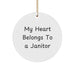 Funny Janitor Gifts from Family - 'My Heart Belongs To A Janitor' Circle Ornament, White, Christmas Unique Presents for Men Women Friends Coworkers - Image 1