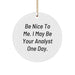 Be Nice To Me I May Be Your Analyst One Day Circle Ornament Funny Christmas Unique Gift for Men Women Friends Coworkers Family - Image 1