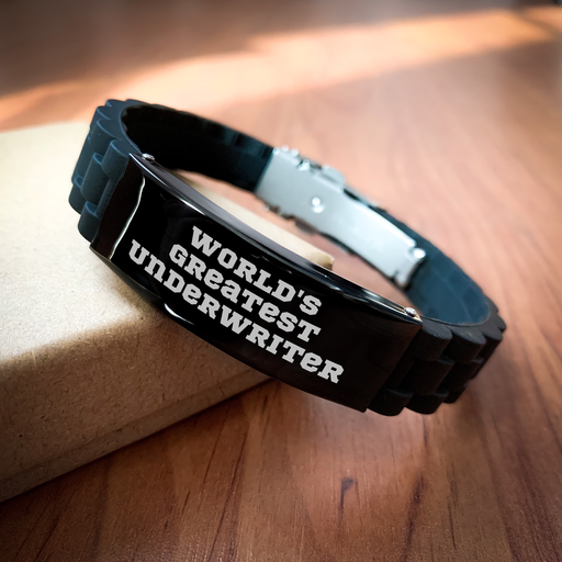 Underwriter Gifts from Friends, Inspirational Glide lock Clasp Bracelet for Men, Funny Quote 'World's Greatest Underwriter' Father's Day Unique Gifts - Image 2