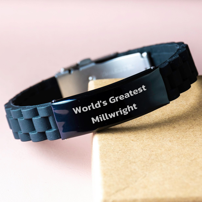 World's Greatest Millwright Funny Glide lock Clasp Bracelet Gifts from Men for Millwrights on Mother's Day - Image 3