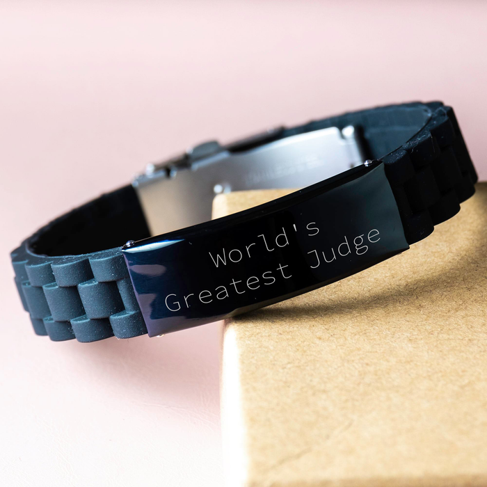 Funny Judge Gifts, World's Greatest Judge Quote, Glide lock Clasp Bracelet for Judge, Graduation Unique Gifts from Friends, Judge Appreciation - Image 3