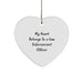 Funny Law Enforcement Officer Gifts from Friends - 'My Heart Belongs To A Law Enforcement Officer' Heart Ornament for Christmas - Image 1