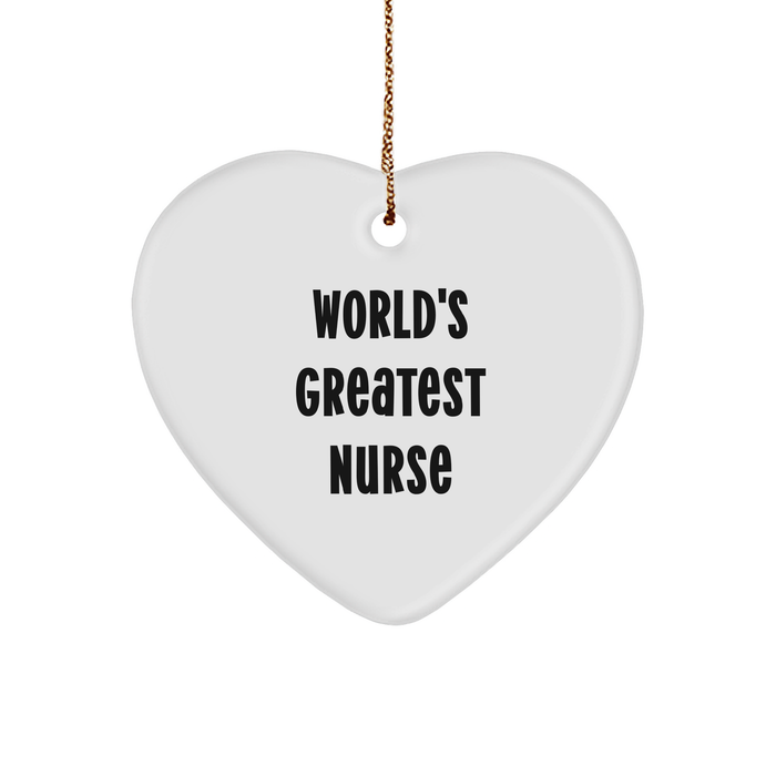 World's Greatest Nurse Heart Ornament, Funny Christmas Unique Gifts from Men to Nurse, Gifts for Nurse - Image 1