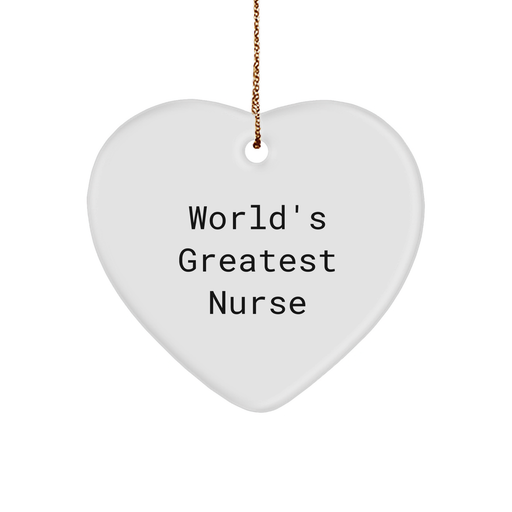 World's Greatest Nurse Heart Ornament, Funny Quote Gifts from Friends for Nurse, Christmas Unique Gifts - Image 1