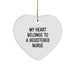 Funny Heart Ornament for Registered Nurse, 'My Heart Belongs To A Registered Nurse' Gifts, Christmas Unique Gifts from Family to Coworkers - Image 1