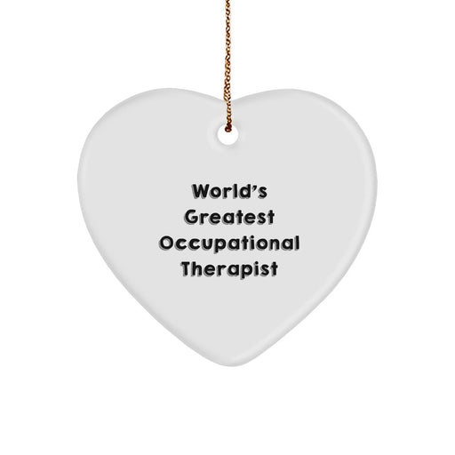 Funny Occupational Therapist Gifts from 'World's Greatest' with Heart Ornament for Occupational Therapist, Unique Christmas Unique Gifts for Her, Him, Friends, or Coworkers - Image 1