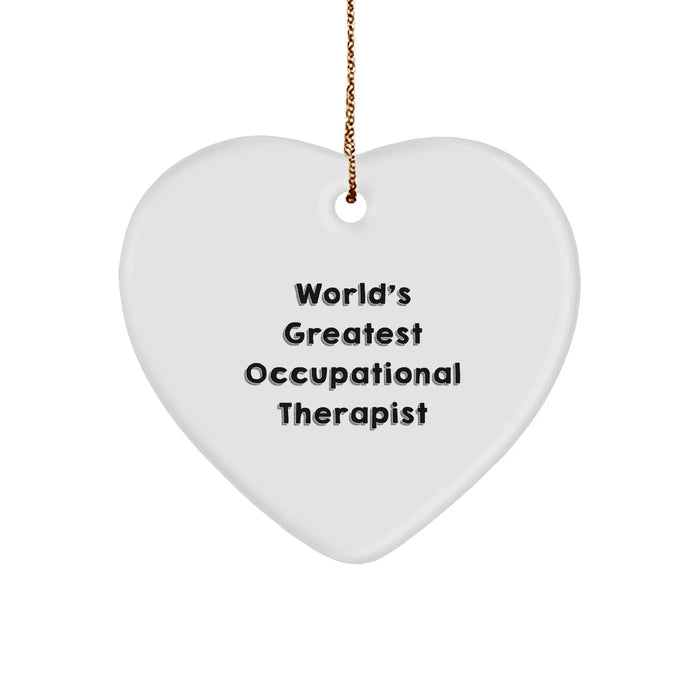 Funny Occupational Therapist Gifts from 'World's Greatest' with Heart Ornament for Occupational Therapist, Unique Christmas Unique Gifts for Her, Him, Friends, or Coworkers - Image 1