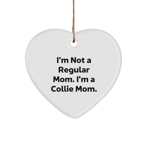 Collie Dog Mom's Heart Ornament Gifts from Family, Friends, or Coworkers for Christmas - Image 1
