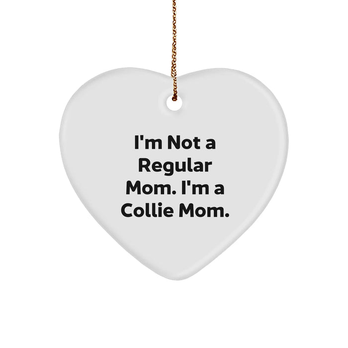 Collie Dog Mom's Heart Ornament Gifts from Family, Friends, or Coworkers for Christmas - Image 1