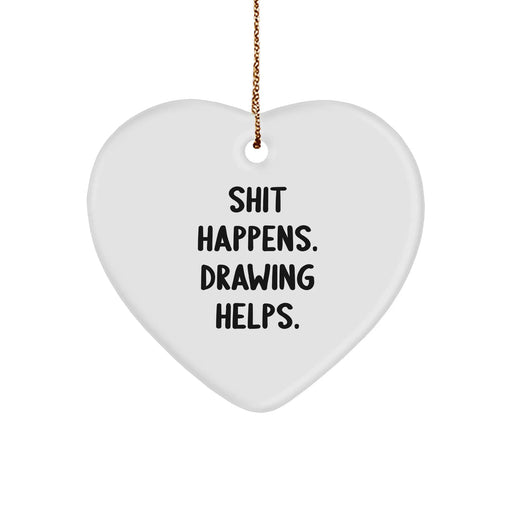 Drawing Helps. Heart Ornament Gifts for Men and Women Friends Family this Christmas - Image 1