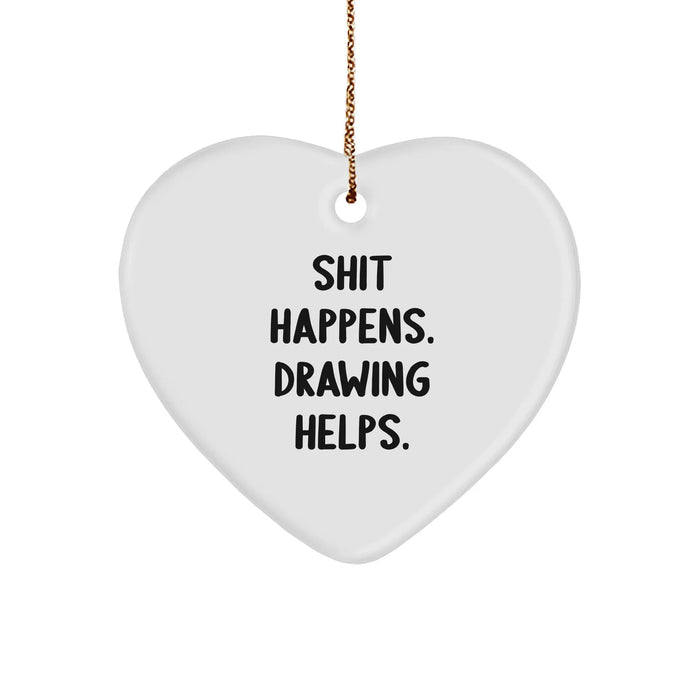 Drawing Helps. Heart Ornament Gifts for Men and Women Friends Family this Christmas - Image 1