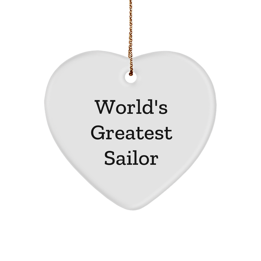 World's Greatest Sailor Heart Ornament, Funny Gifts from Friends for Sailor, Christmas Unique Sailor Gifts - Image 1