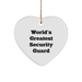 World's Greatest Security Guard Heart Ornament, Funny Quote Gifts from Men to Security Guards for Christmas - Image 1