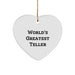 Funny Teller Gifts, World's Greatest Teller Heart Ornament, Christmas Unique Gifts from Friends, Perfect for Family and Coworkers - Image 1