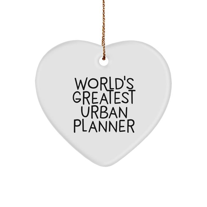Urban Planner Gifts from Friends - 'World's Greatest Urban Planner' Heart Ornament, White, Perfect for Christmas, Gifts for Urban Planner, Women, Family - Image 1