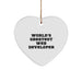 Funny Web Developer Gifts, World's Greatest, Christmas Unique Heart Ornament for Men, Women, Friends, Coworkers, Family - Image 1