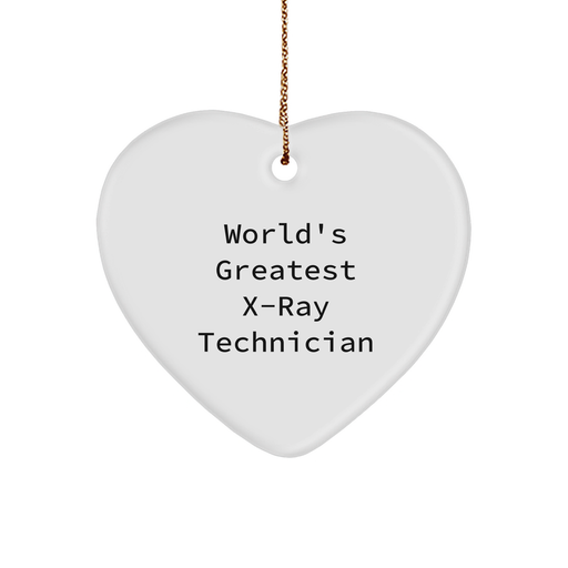 World's Greatest X-ray Technician Gifts for X-Ray Technician, Funny X-Ray Technician Heart Ornament, Christmas Unique Gifts from Friends, Family - Image 1