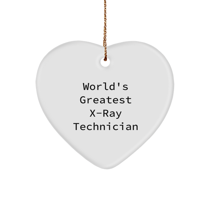 World's Greatest X-ray Technician Gifts for X-Ray Technician, Funny X-Ray Technician Heart Ornament, Christmas Unique Gifts from Friends, Family - Image 1