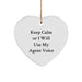 Funny Agent Heart Ornament Gifts from Friends to Agent at Christmas - Keep Calm Or I Will Use My Agent Voice - Image 1