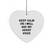 Funny Agent Gifts from Friends, Heart Ornament with 'Keep Calm Or I Will Use My Agent Voice', Christmas Unique Agent Gifts - Image 1
