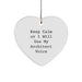 Funny Architect Heart Ornament, 'Keep Calm Or I Will Use My Architect Voice', Gifts from Men to Architect Friends, Perfect for Christmas - Image 1