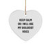 Funny Biologist Gifts: Keep Calm Or I Will Use My Biologist Voice - Heart Ornament for Christmas from Friends, Coworkers, or Family - Image 1